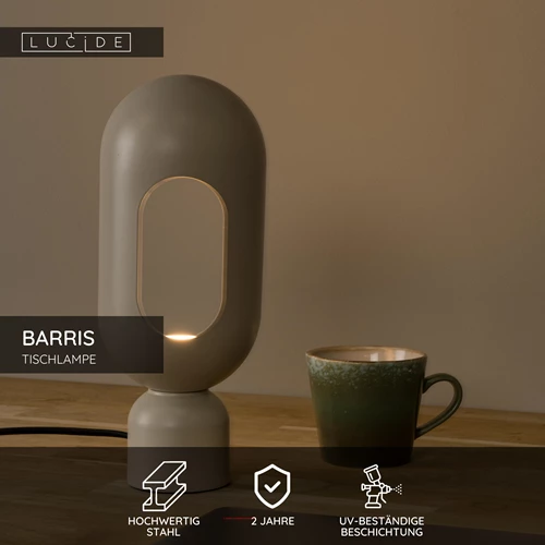 Lucide BARRIS - Tischlampe - 1xE27 - Taupe - USP